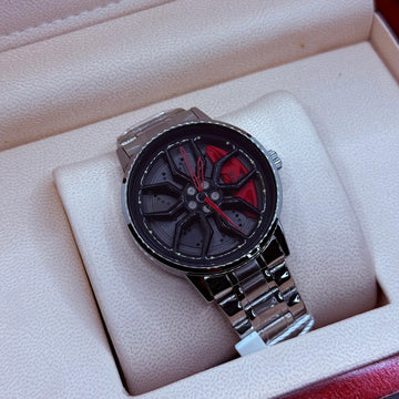 Ferrari wheel red with silver chain